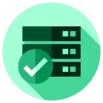 Icon representing a clear view of IT infrastructure performance and status in a health check.