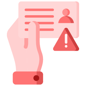 Hand holding a warning card, symbolizing the risk of permanent reputational damage from cybersecurity failures.