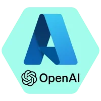 Azure OpenAI logo representing AI-powered solutions and automation.