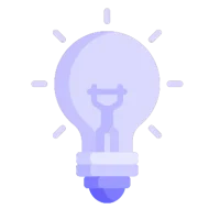 a purple lightbulb icon