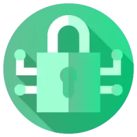 Icon symbolizing a fully secure IT environment to protect business data from cyber threats.