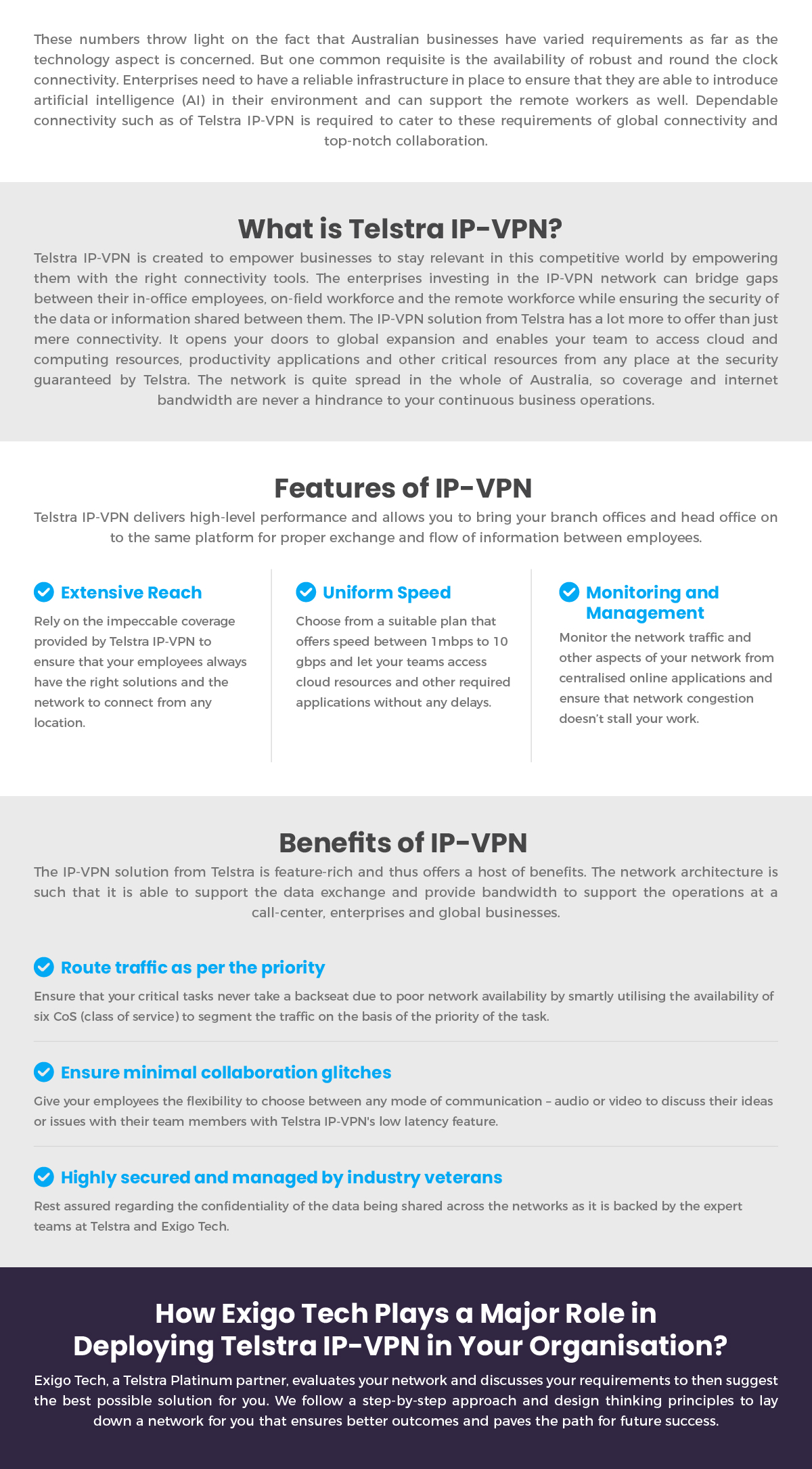 what is telstra IP-VPN, benefits and features?