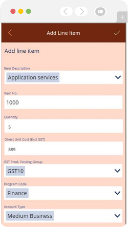 Add Line Item | Business Central Purchase Order Power App From Exigo Tech Philippines