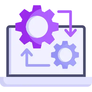 Illustration representing business process automation for improving workflow efficiency with advanced solutions