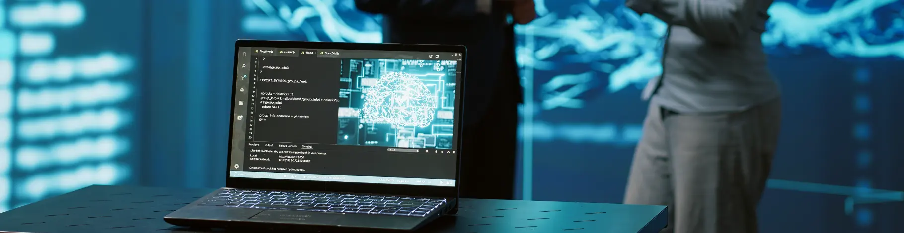 Laptop displaying data models and real-time analytics, representing data science solutions for Australian industries