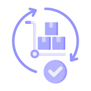 Icon representing IT procurement with a trolley and boxes, highlighting Exigo Tech's IT Infrastructure: Managed IT Infrastructure Services in Singapore for procurement and vendor management