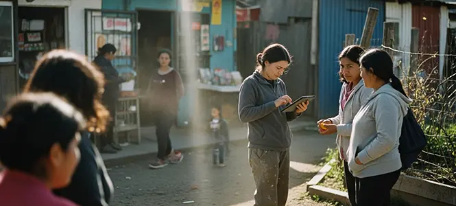 Field workers using mobile devices outdoors, showing remote workforce and secure access needs Field workers using mobile devices outdoors, showing remote workforce and secure access needs