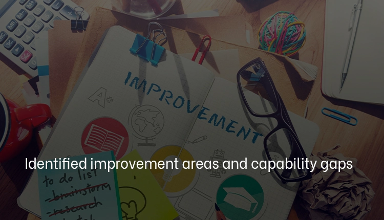 Identified improvement areas and capability gaps Identified improvement areas and capability gaps