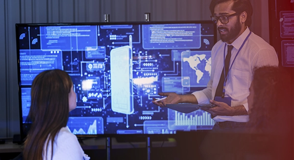 Cybersecurity team managing AI security and governance on digital systems Cybersecurity team managing AI security and governance on digital systems